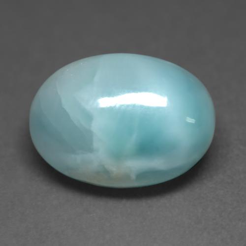 Larimar turquesa natural 6,65ct, corte oval, opaco
