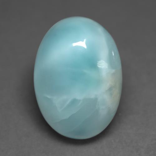 Larimar turquesa natural 6,65ct, corte oval, opaco