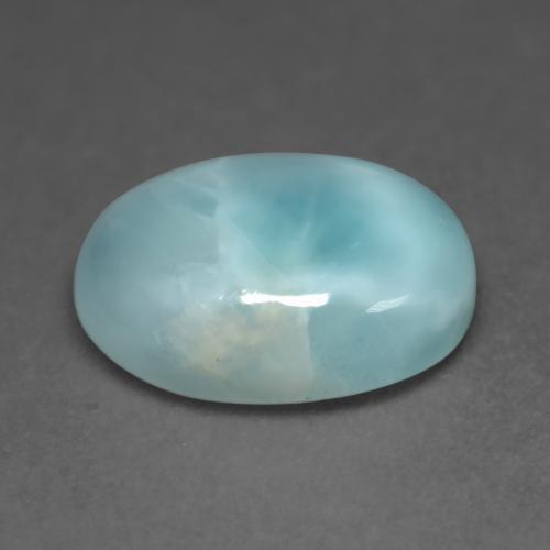 Larimar turquesa natural 6,65ct, corte oval, opaco