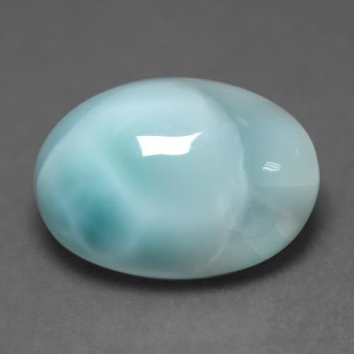Larimar turquesa natural 4,83ct, corte oval, translúcido