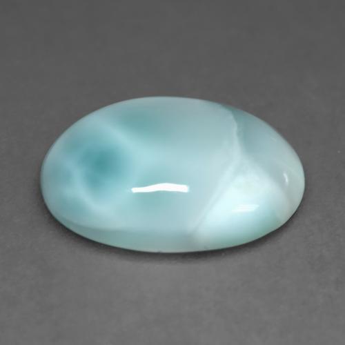 Larimar turquesa natural 4,83ct, corte oval, translúcido