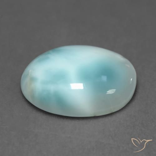 Larimar Azul claro verde Natural 4.82ct, oval, Translúcido