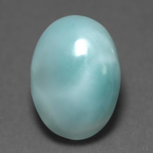 Larimar Azul claro verde Natural 5.27ct, Corte Oval, Translúcido