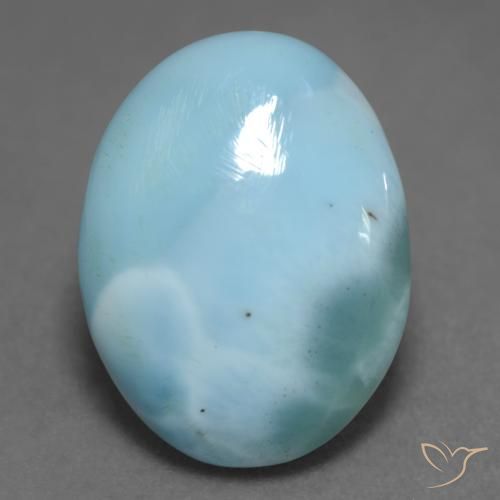 Larimar turquesa natural 7,50ct, corte oval, opaco
