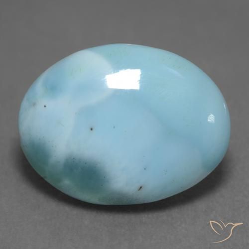 Larimar turquesa natural 7,50ct, corte oval, opaco