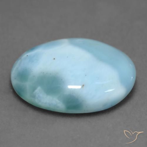 Larimar turquesa natural 7,50ct, corte oval, opaco