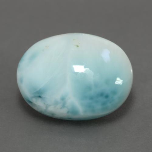 Larimar turquesa natural 6,28ct, corte oval, opaco