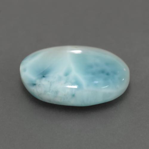 Larimar turquesa natural 6,28ct, corte oval, opaco