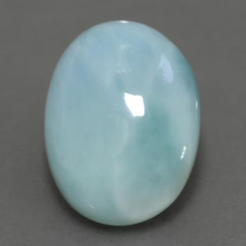 Larimar turquesa natural 7,04ct, corte oval, translúcido