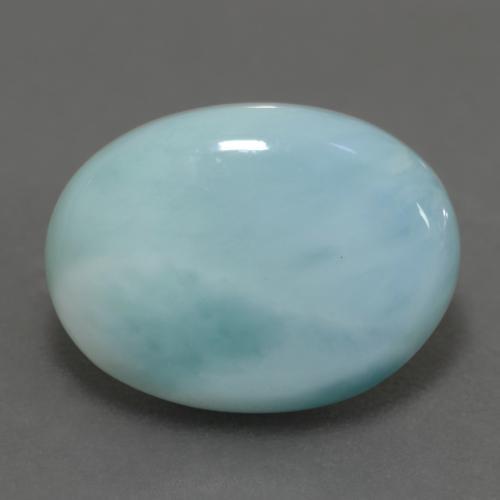 Larimar turquesa natural 7,04ct, corte oval, translúcido