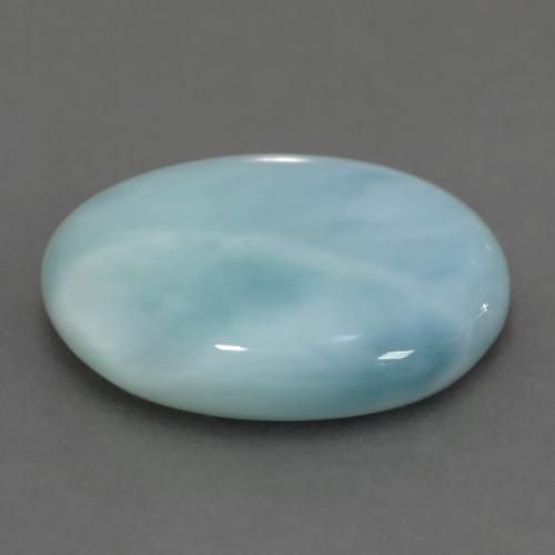 Larimar turquesa natural 7,04ct, corte oval, translúcido