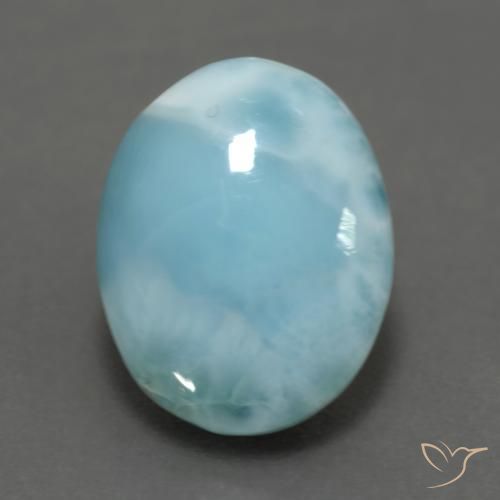 6.28ct Natural Azul claro verde Larimar, oval, Opaco