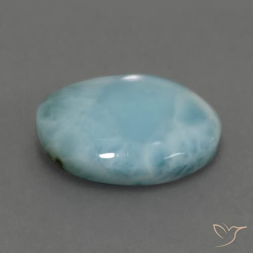 Larimar Azul claro verde Natural 6.28ct, oval, Opaco