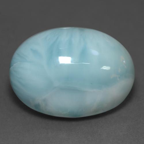 Larimar turquesa natural 11,39ct, corte oval, translúcido