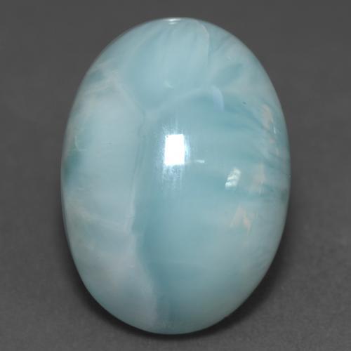Larimar turquesa natural 11,39ct, corte oval, translúcido