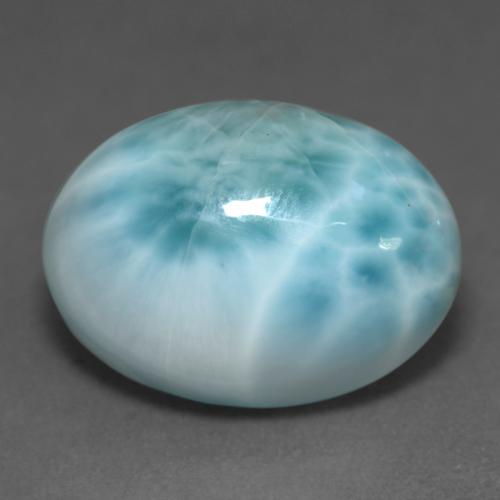 Larimar turquesa natural 11,75ct, corte oval, translúcido