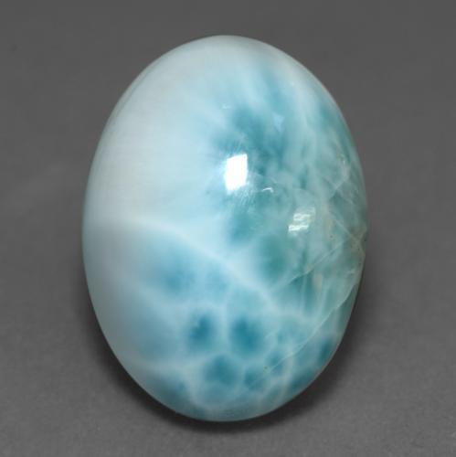 Larimar turquesa natural 11,75ct, corte oval, translúcido