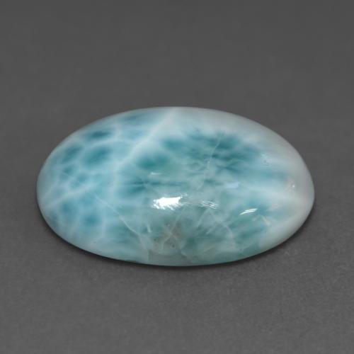 Larimar turquesa natural 11,75ct, corte oval, translúcido