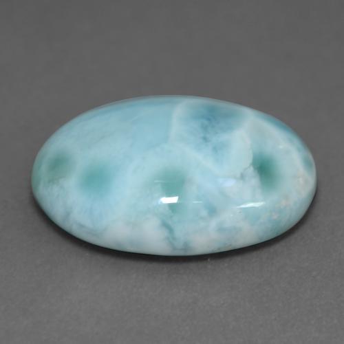 Larimar Azul Esverdeado Claro Natural 10.11ct, Corte Oval, Opaco