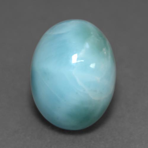 Larimar azul natural 4,69ct, corte oval, opaco