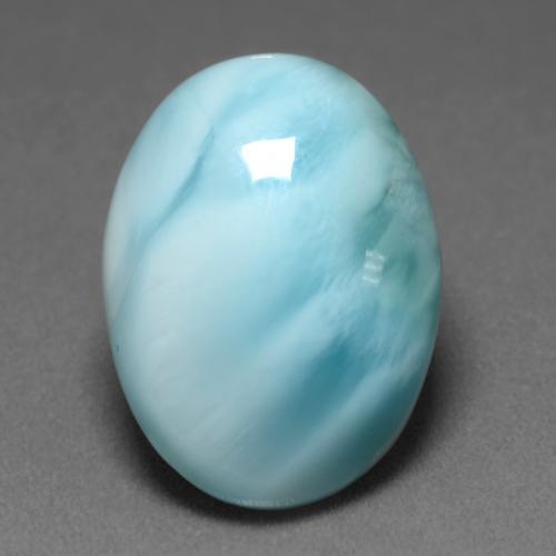 Larimar turquesa natural 7,36ct, corte oval, translúcido