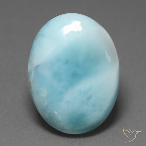 Larimar Azul claro verde Natural 6.08ct, oval, Translúcido