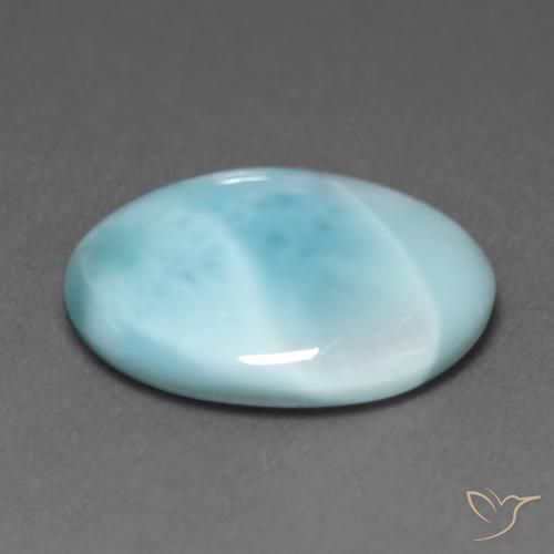 Larimar Azul claro verde Natural 6.08ct, oval, Translúcido