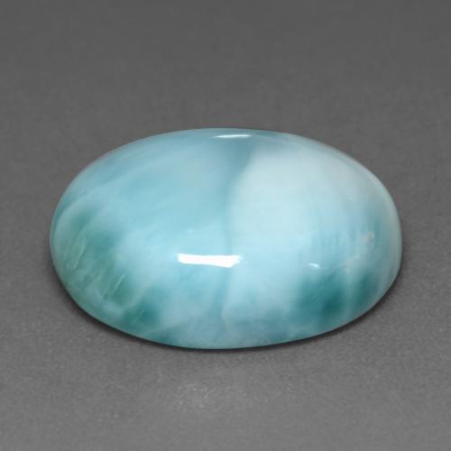 Larimar Azul claro verde Natural 9.66ct, Corte Oval, Opaco