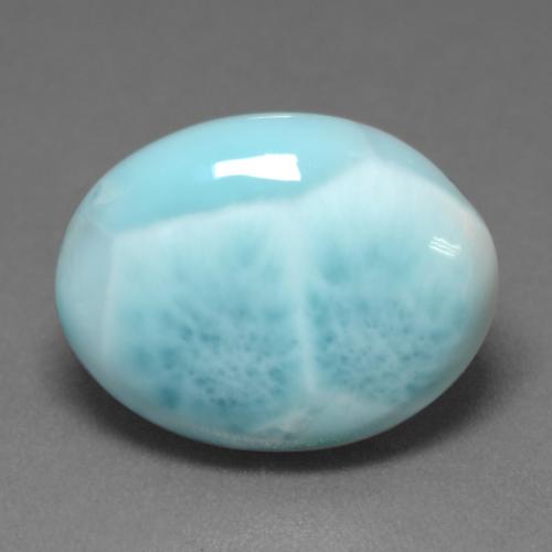 Larimar turquesa natural 7,92ct, corte oval, opaco