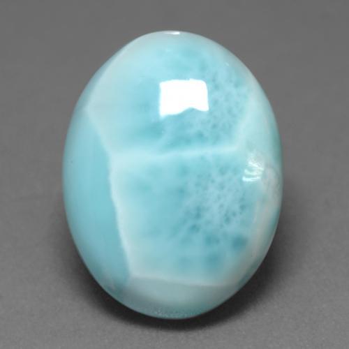 Larimar turquesa natural 7,92ct, corte oval, opaco