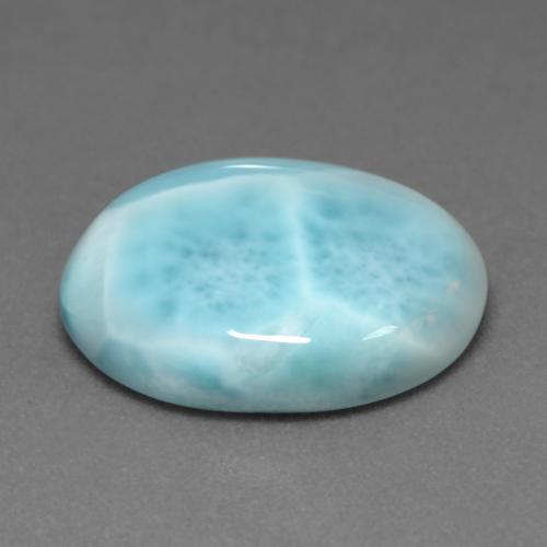 Larimar turquesa natural 7,92ct, corte oval, opaco