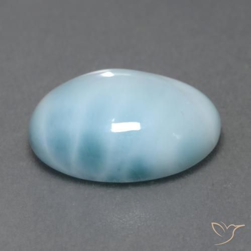 Larimar céu azul claro Natural 5.91ct, oval, Translúcido