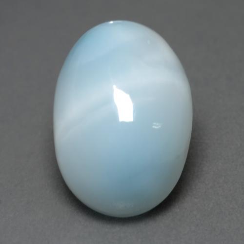 Larimar azul natural 6,65ct, corte oval, translúcido