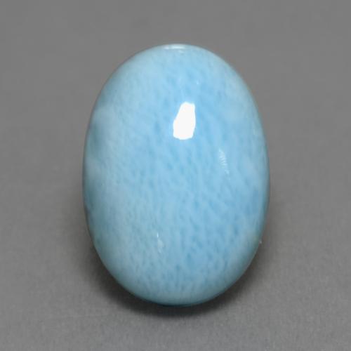 Larimar azul natural 6,83ct, corte oval, opaco