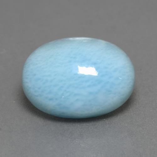 Larimar azul natural 6,83ct, corte oval, opaco