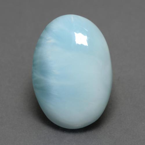 Larimar azul natural 7,85ct, corte oval, translúcido