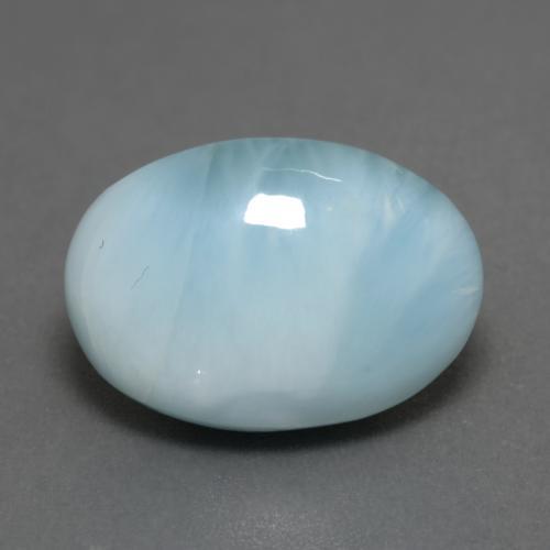Larimar azul natural 7,85ct, corte oval, translúcido
