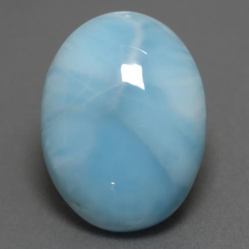 Larimar azul natural 8,52ct, corte oval, opaco