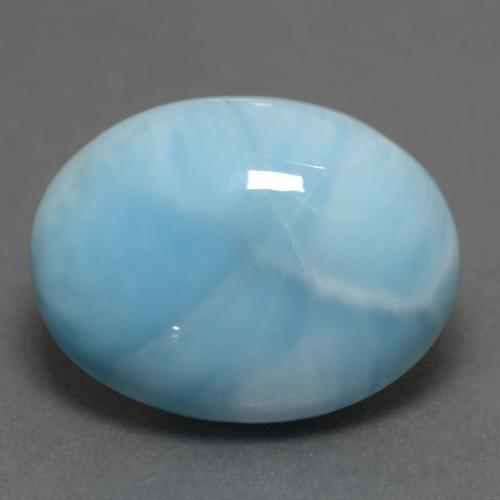 Larimar azul natural 8,52ct, corte oval, opaco