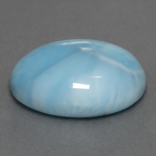 Larimar azul natural 8,52ct, corte oval, opaco