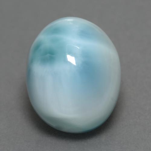 Larimar azul natural 6,88ct, corte oval, opaco