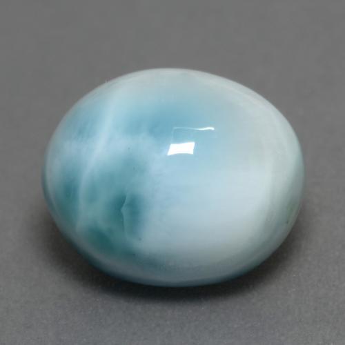 Larimar azul natural 6,88ct, corte oval, opaco