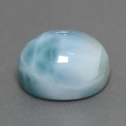 Larimar azul natural 6,88ct, corte oval, opaco