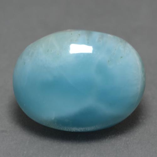 Larimar azul natural 4,48ct, corte oval, translúcido