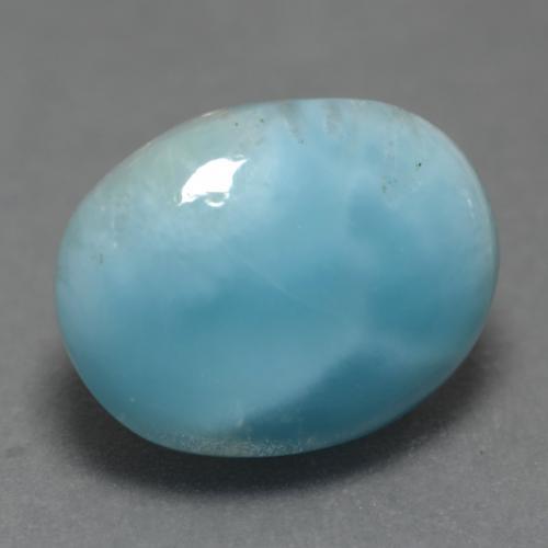 Larimar azul natural 4,48ct, corte oval, translúcido