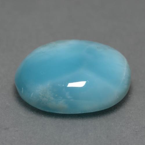 Larimar azul natural 4,48ct, corte oval, translúcido