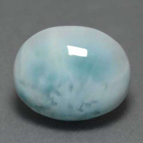 Larimar azul natural 4,69ct, corte oval, opaco