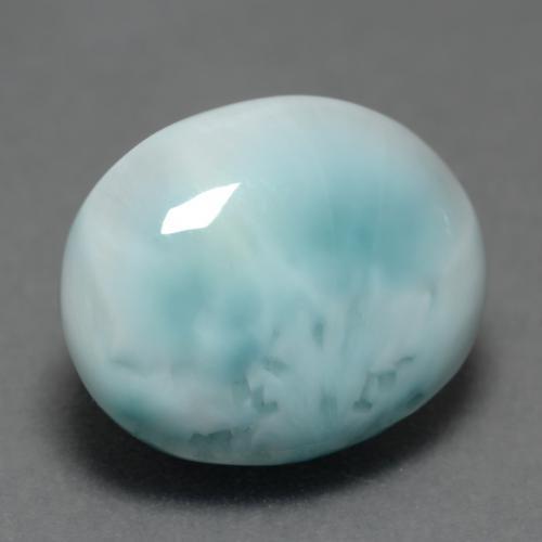 Larimar azul natural 4,69ct, corte oval, opaco