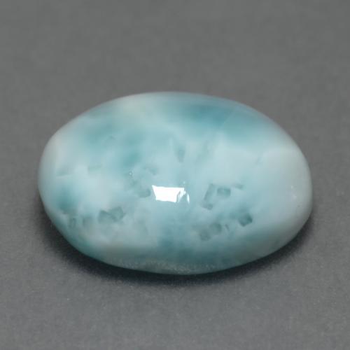 Larimar azul natural 4,69ct, corte oval, opaco