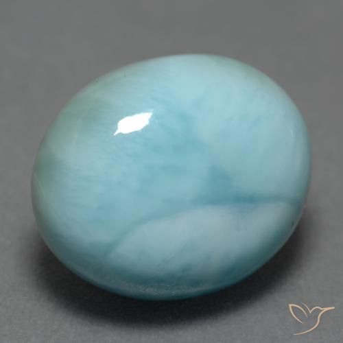Larimar Azul claro Natural 5.46ct, oval, Opaco